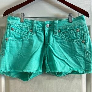 Rock Revival Jeans Shorts Sea Foam Green size 29. 3” inseam.